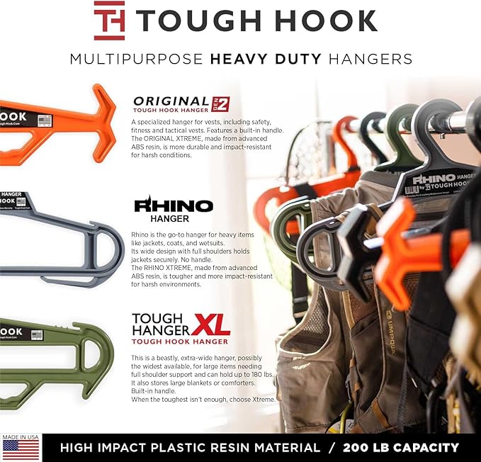 Tough Hook Gen2 Heavy Duty Hanger, Tan, 3 Pieces, Plastic, 200 lbs Load Capacity