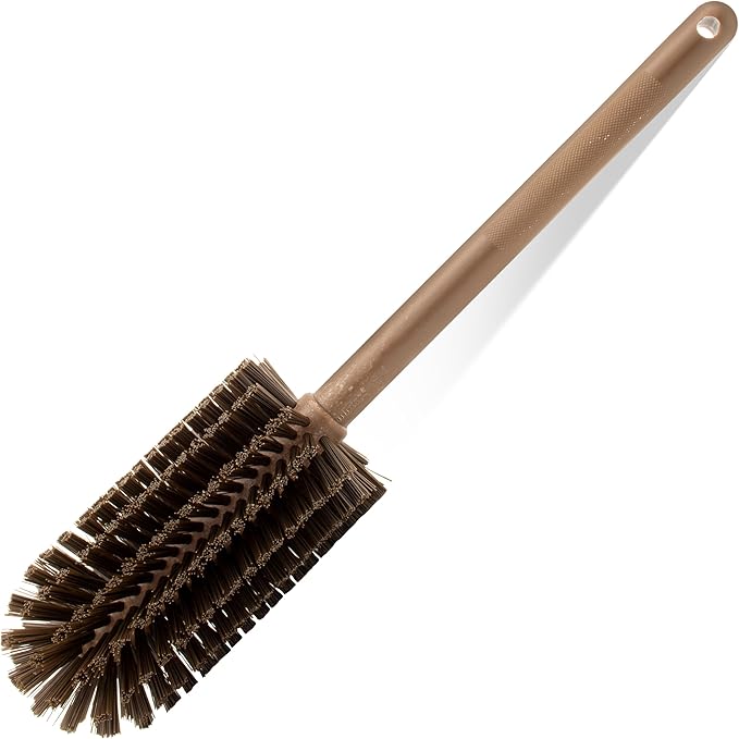 SPARTA Large Water Bottle Brush Ideal for Wide-Mouth Jars, Bottles and Tumblers, Dishwashing Tool with Handle for Home and Commercial Kitchens, Plastic, 16 Inches, Brown