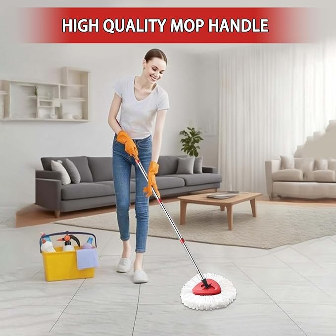 4-Pack Spin Mop Heads Replacements Compatible with O-Ceda EasyWrin 1-Tank System, Microfiber Refills, Deep Cleaning Mop Replace Head, Machine Washable Easy-to-Replace, White