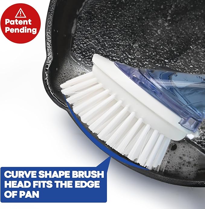 RIMAY Dish Brush with Soap Dispenser, Dish Washing Brush with Handle, Soap Dispensing Dish Brush, Soap Brush for Kitchen Sink, Dish Wand Kitchen Brushes for Dishes/Pans/Pots/Sink (Green)