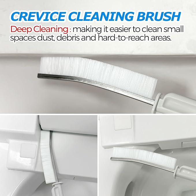 3 in 1 Toilet Brush and Plunger Set,Toilet Bowl Brush Plunger Set,Toilet Brush Plunger Combo,Cleaning Brush,Cleaning Supplies, Crevice Cleaning Brush, Bathroom Cleaning Tools, White