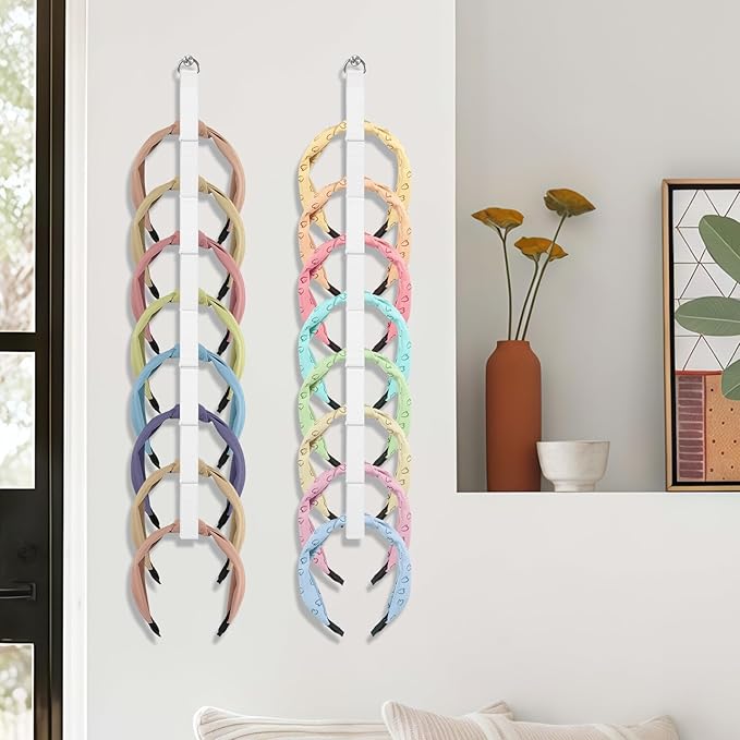 3 PCS Headband Holder Organizer for Girl，headband storage，Hanging Hairband Storage for Women，Headband organizer，White Hair Hoop Display Hair Accessories Organizer Bedroom College Dorm Decor ﻿