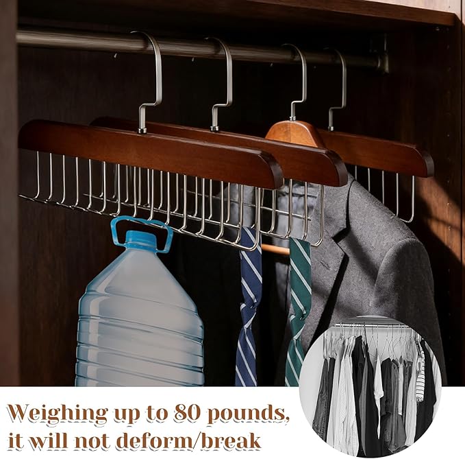 4 PCS Bra Hanger, Tie Holders for Closet, Belt Rack Organizer with 32 Hooks 360° Rotatable Belt Holder Bra Organizer for Closet Space Saving for Ties, Scarves and Handbags