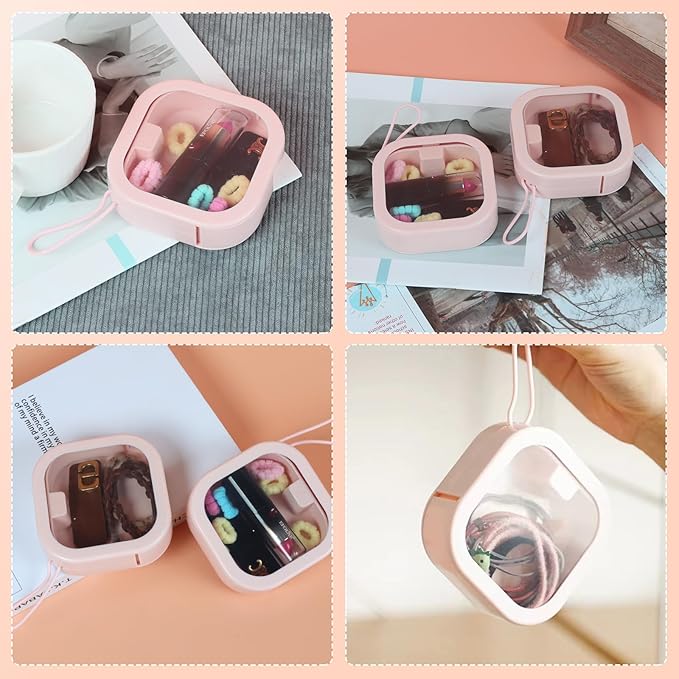 Hair Tie Organizer, Small Portable Hair Accessories Storage Can Be Stackable Or Hung On The Wall, Small Items Holder Hair Tie Organizer for Jewelry Hair Stuff Hair Clip Hair Tie Cotton Swab Desktop