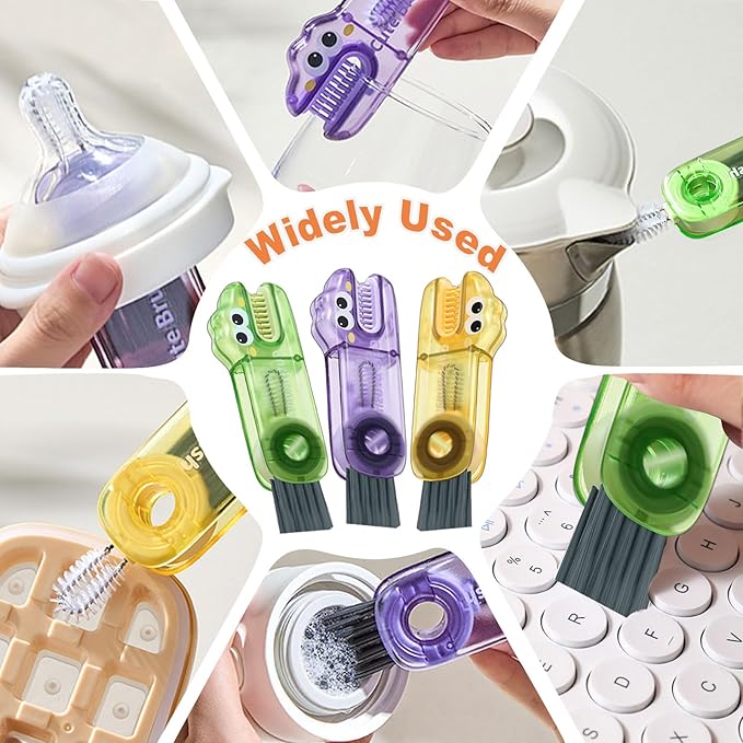 3 in 1 Cup Lid Cleaning Brush, Gap Cleaner Brushs - Home Kitchen Multifunctional Bottle Cleaning Brush Set, Portable Travel Bottle Lid Cleaner Tools