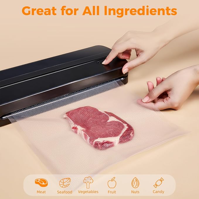 Wevac Vacuum Sealer Bags 11x50 Rolls 2 pack for Food Saver, Seal a Meal, Weston. Commercial Grade, BPA Free, Heavy Duty, Great for vac storage, Meal Prep or Sous Vide