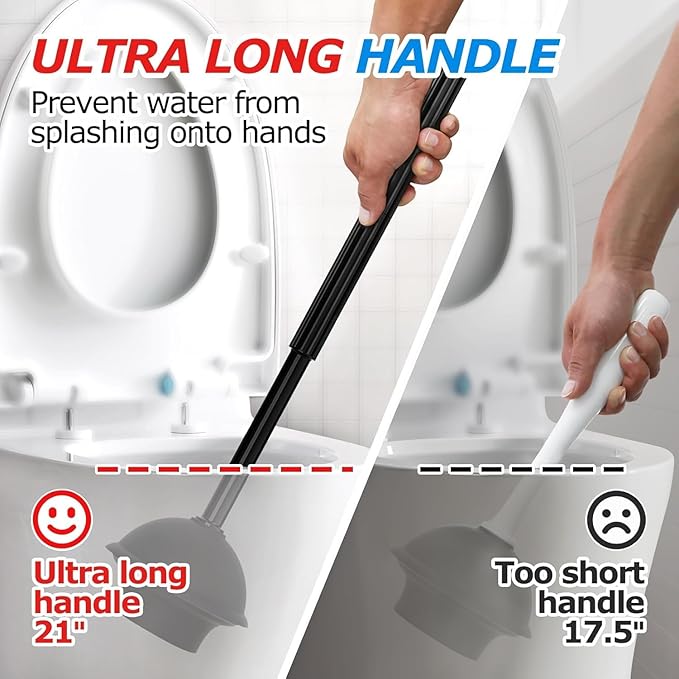 3 in 1 Toilet Brush and Plunger Set,Toilet Bowl Brush Plunger Set,Toilet Brush Plunger Combo,Cleaning Brush,Cleaning Supplies, Crevice Cleaning Brush, Bathroom Cleaning Tools