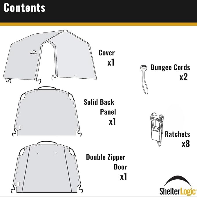 ShelterLogic Replacement Cover Kit Only No Frame-10x10x8 Peak Gray 90504 (7.5oz Gray)