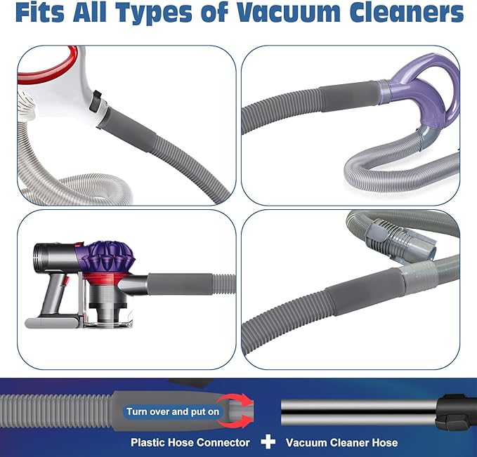 2 Pieces Dryer Vent Cleaner Kit Compatible with Most Vacuum Cleaner, Dryer Lint Brush and Vacuum Hose Attachment, Quickly Lint Remover, Deep Gray