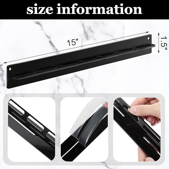 5 Pack Acrylic Sunglasses Organizer - Wall Mounted Sunglasses & Eyeglasses Holder - Hanging Eyewear Display Rack for Entryway Shelf (Black)