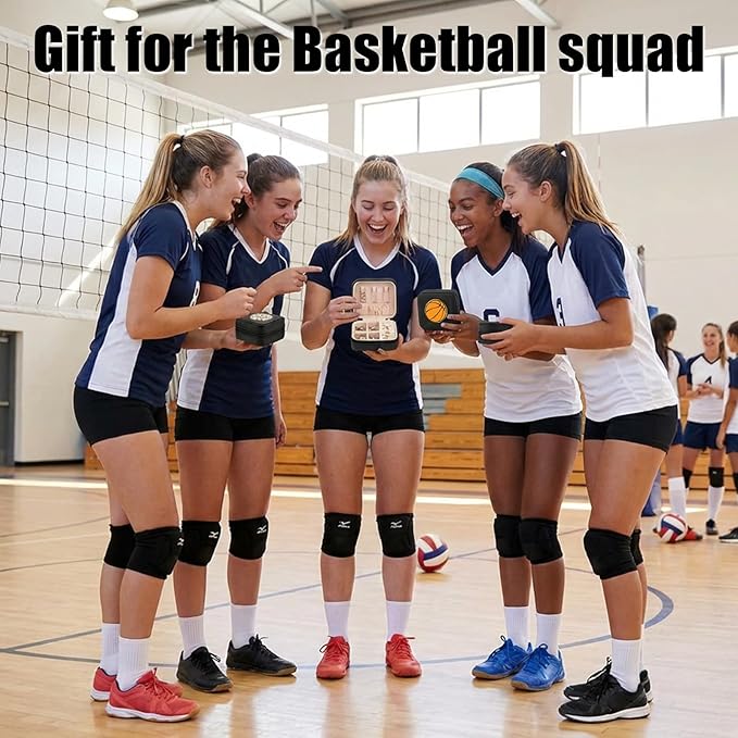 12-Pack Volleyball Portable Jewelry Box And DIY embroidery patches for Team Travel, Black Sport Jewelry Case Bulk Gifts for Volleyball Team Athletes, Players, Coaches, Banquets & Birthdays