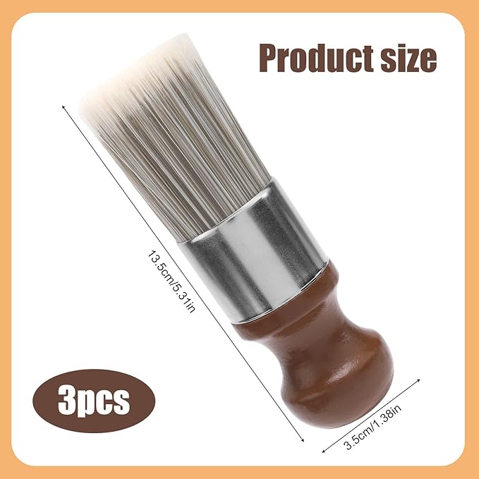 3pcs Salve Brush for Furniture, Wood & Leather Repair Cream Brush Durable Care Balm Applicator Tools for Soft Household Home Furniture Leather Vinyl Record Dust Removing