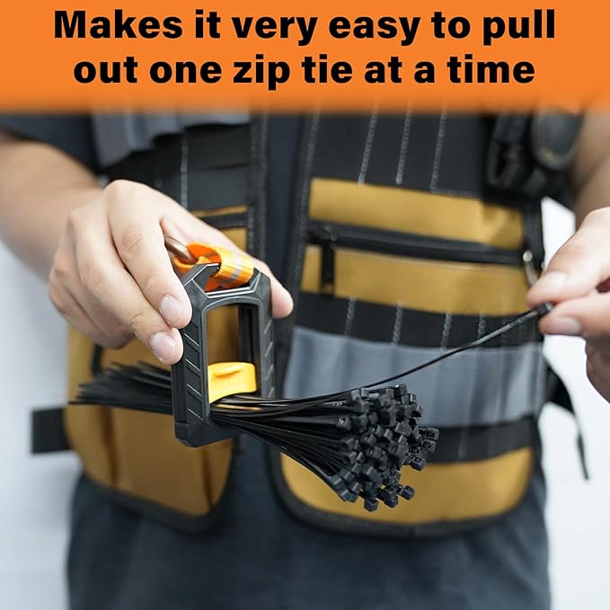 Zip Ties Holder,Reusable Zip Tie Organizer Band,Cable Tie Bracket for wire ties Arrangement.(1PC/black)
