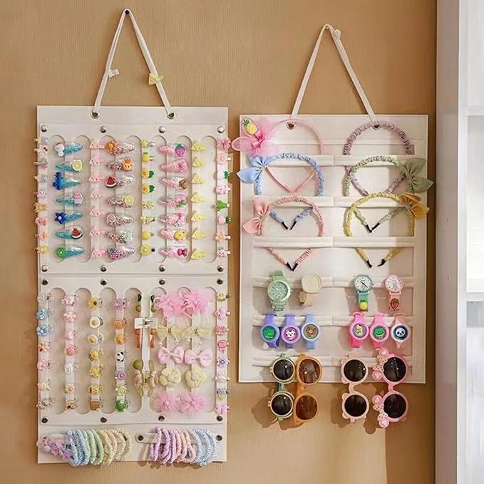 Hanging Claw Clip Organizer for Women Large Capacity Hair Bows Holder Hair Accessories Storage for Sunglasses, Hair Clips, Jewelry, Headbands, Claw Clips Organizer