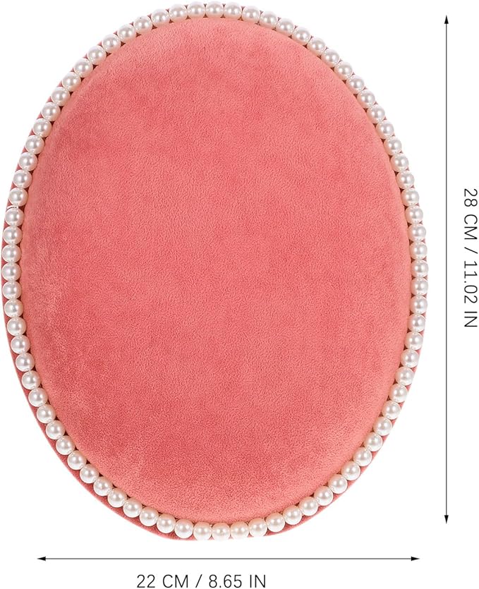 BESPORTBLE Oval Earring Holder Display Stand Wall-mounted Jewelry Organizer with Velvet Panel Medium Pink, Earrings Storage Rack for Studs and Necklaces, Desktop Accessory Organizer for Home