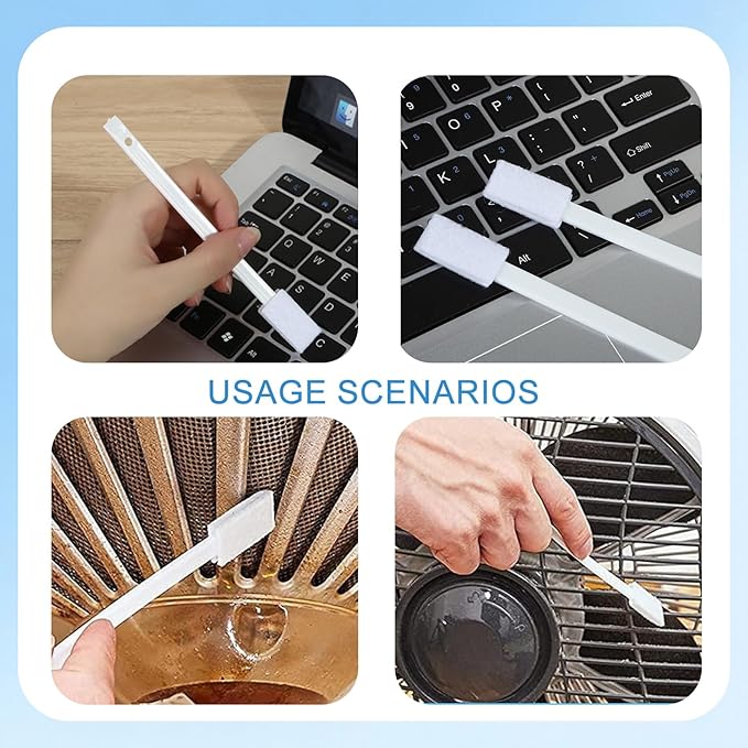 10 PCS 14×1.5cm Disposable Crevice Cleaning Brushes Small Detail Toilet Corners Cleaning Brushes Keyboards Tight Spaces Crevice Tool for Home Office(White)