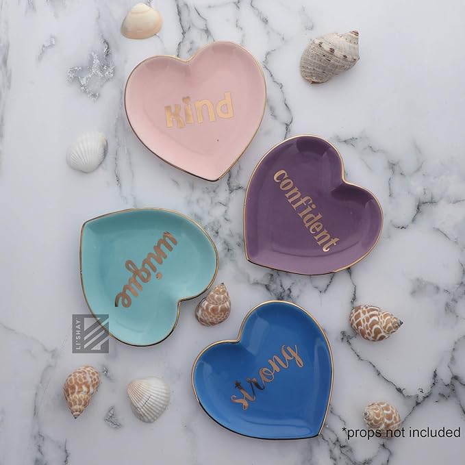 Li'Shay Motivational Heart-Shaped Trinket Jewelry Tray - Kind