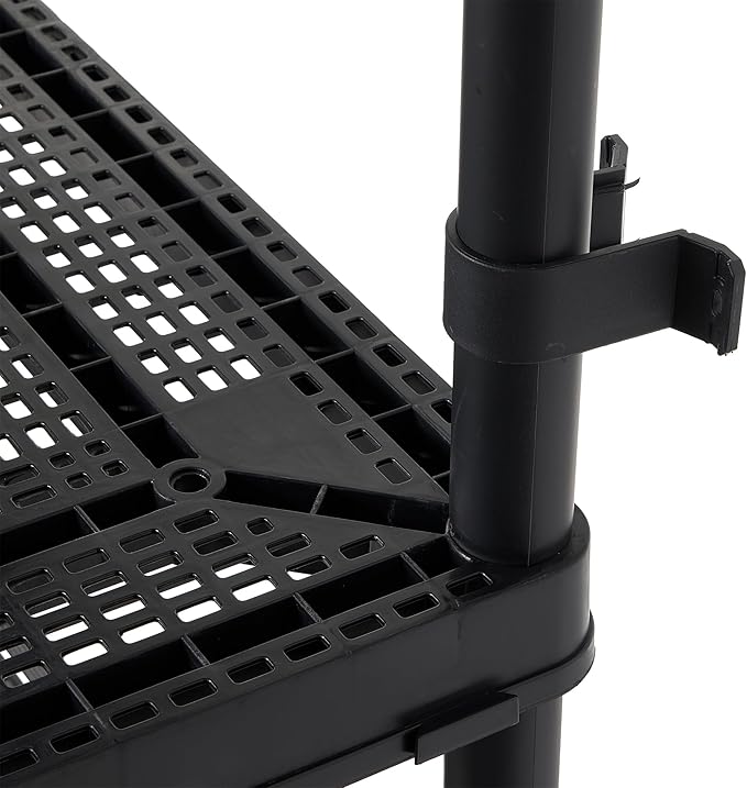 Gracious Living 2 Pack Storage Rack, 4 Shelf Fixed Height Medium Duty Unit, Black