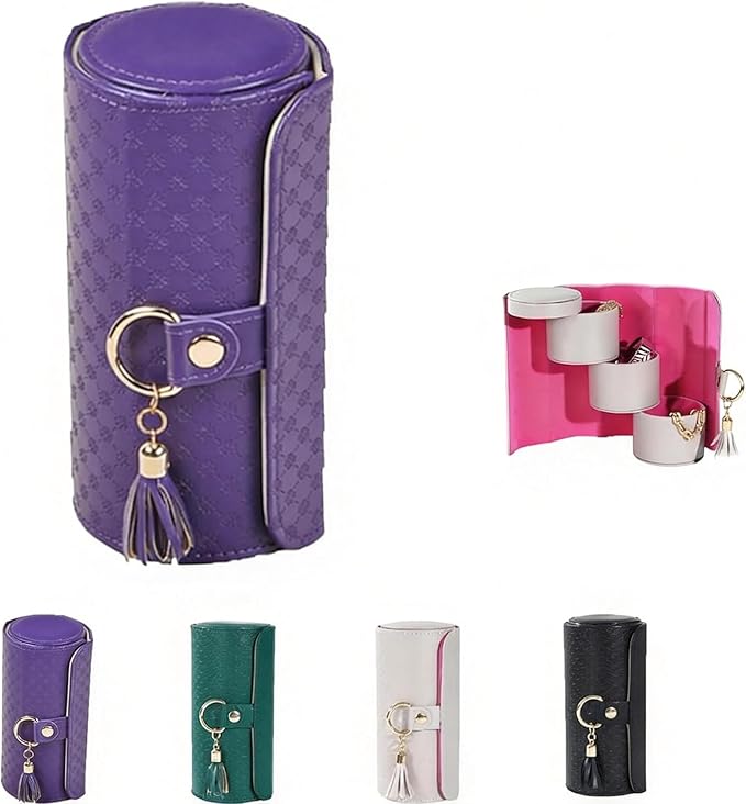 Travel Jewelry Case Elegant Layered Storage for Women Three Layer Jewelry Box in Purple Ideal for Organizing Accessories Travel Jewelry Organizer