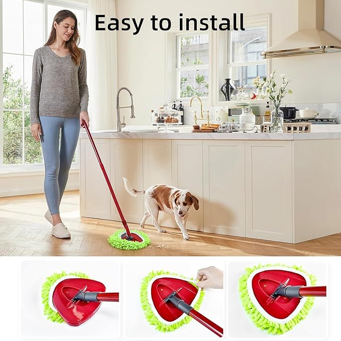 Spin Mop Heads Replacements for Ocedar Easywring 1 Tank System 3 Pack Chenille Mop Pad Spin Mop Refill for O Cedar Mop Head Replacement Green