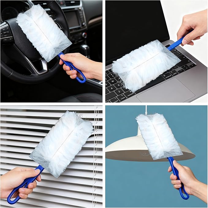 Mops for Floor Cleaning with 57" Long Handle, Scrub Brush, Wall Cleaner Mop with 84'' Long Handle, 2 Reusable Pads, Wet and Dust Mopping for Hardwood, Laminate, Tile Floor, Wall, Ceiling, 19Pcs Gray