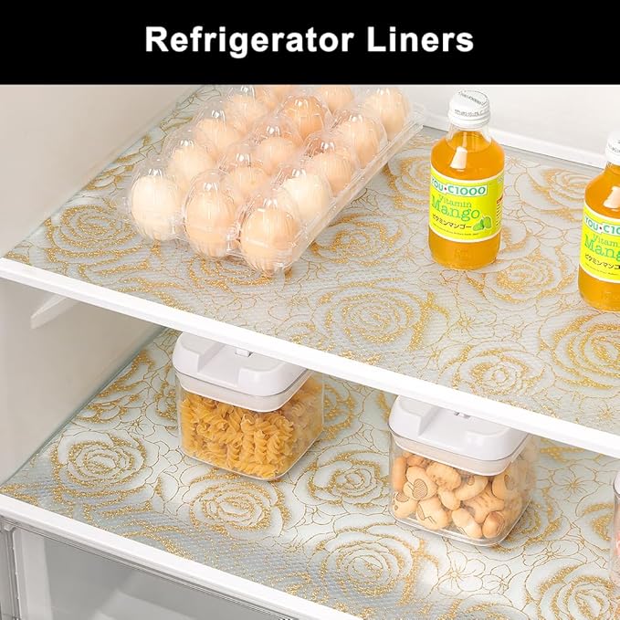 Cooyes Shelf Liner – Premium Non-Adhesive Cabinet & Drawer Liner for Kitchen – Waterproof Shelf Paper with Modern Pattern – Durable EVA Cabinet Mat – Easy to Cut （12" W x 120" L）