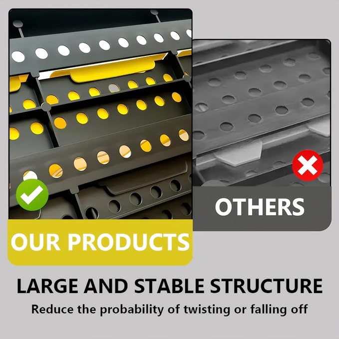 Wall Mounted Storage Bins - Plastic Adjustable Compartment Organizer for Screws, Nuts, Bolts & Tools | Heavy-Duty Home & Garage Organization | Closet, Bedroom, 90PCS (36Y+36B+18R)