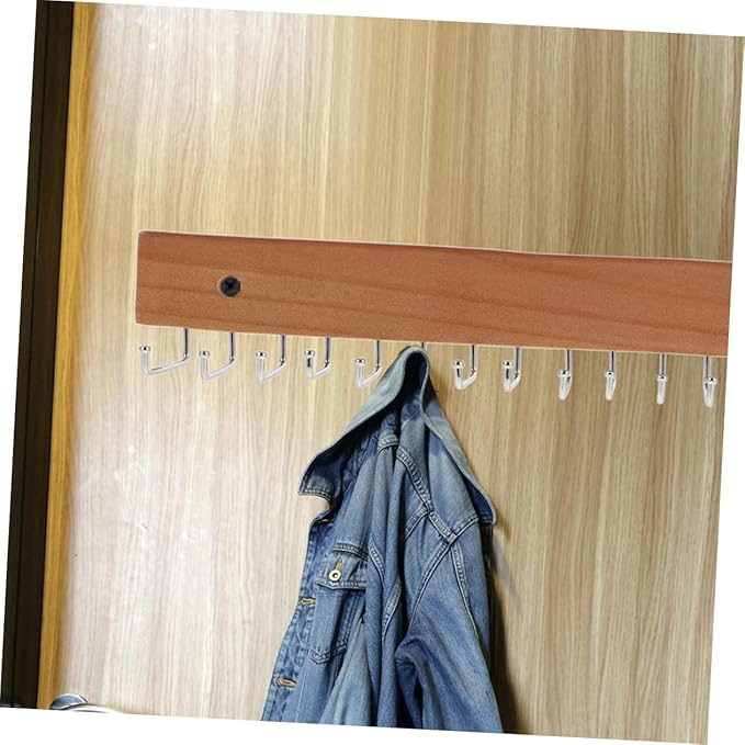 Happyyami 2Pcs Wall Mounted Wooden Tie and Belt Organizer Space Saving Rack for Neckties and Belts Stylish Design for Neat Closet Storage Easy to Install and Reliable Hangers