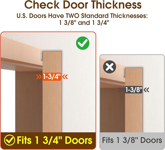 Long Over The Door Hooks Hanger with 15.75" Arms for Easier Access by Shorter, Heavy Duty Door Hanger for Coat, F16U, Fits Standard 1 3/4'' Doors, Towel Racks for Bathroom, Black