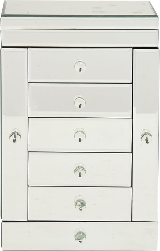 Benzara 87227 The Statuesque Wood Mirror Jewelry Box