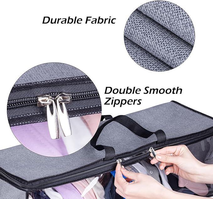 KIMBORA 2 PCS Wide Hat Storage for Baseball Caps Organizer with 2 Sturdy Handles Hat Racks Holder Grey Capbox Stackable for Home Travel