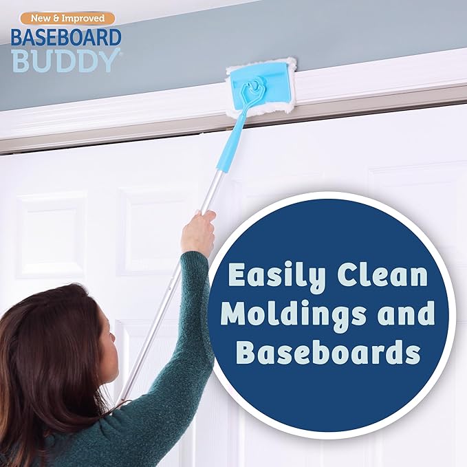 Baseboard Buddy 20-Pack Replacement Pads | Reusable Cleaning Pads for Wet & Dry Use | Trap Dust, Dirt & Pet Hair | Mop Pad Refills for Baseboards, Trim, Molding & More
