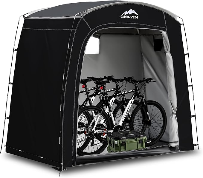 Bike Storage Tent, 90*33.5*75 In,Outdoor Portable Storage Tent,Made of 210D Oxford Cloth PU4000mm Waterproof Fabric, Storage Shed for 2-4 bike,Motorcycles,Garden Tools,Lawn Mower,Various Tools