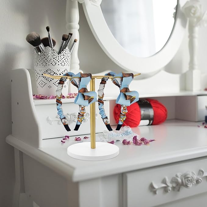 minkissy Tabletop Hair Accessories Organizer Elegant Headband Display Rack for Women Hairband Holder Versatile Storage for Hair Ties and Accessories Sleek Design for Home Decor