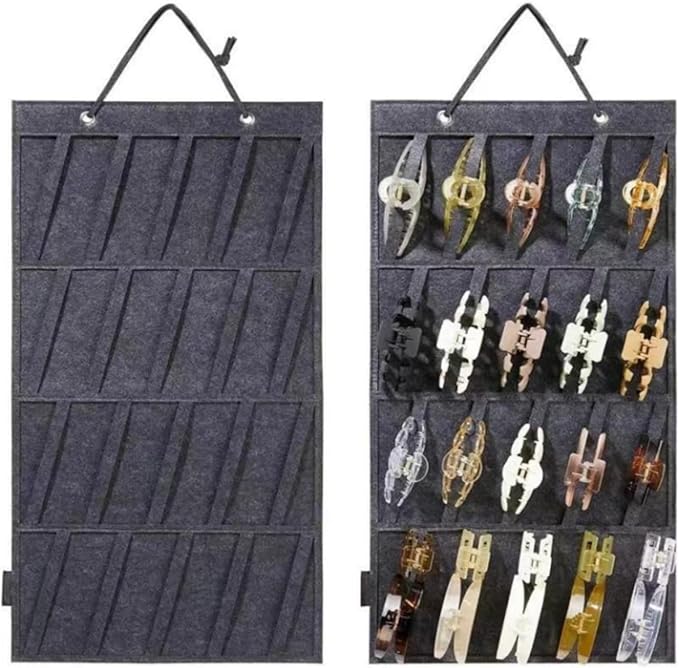 Hanging Claw Clip Organizer for Women Large Capacity Hair Bows Holder Hair Accessories Storage for Sunglasses, Hair Clips, Jewelry, Headbands, Claw Clips Organizer