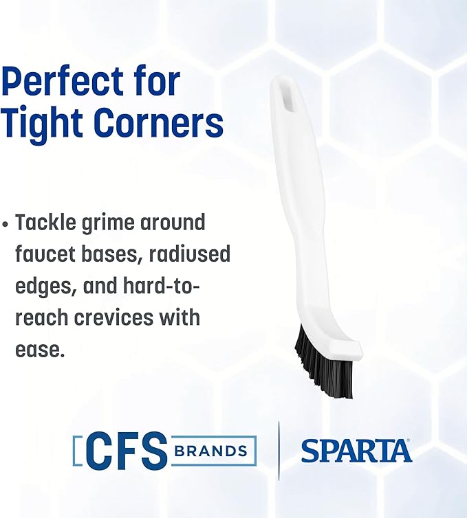 SPARTA Flo-Pac Nylon Grout Brush with Nylon Bristles for Floors, 8 Inches, White, (Pack of 24)