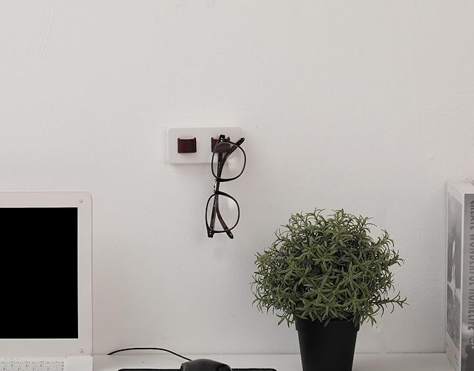 Wall Mount Eye Glasses Holder Spectacle Eyeglass Hanger Hanging Eyeglasses Holder for Desk Wood Sunglass Organizer Hanging Sunglasses Holder Wall Nerdy Gifts for Men Women