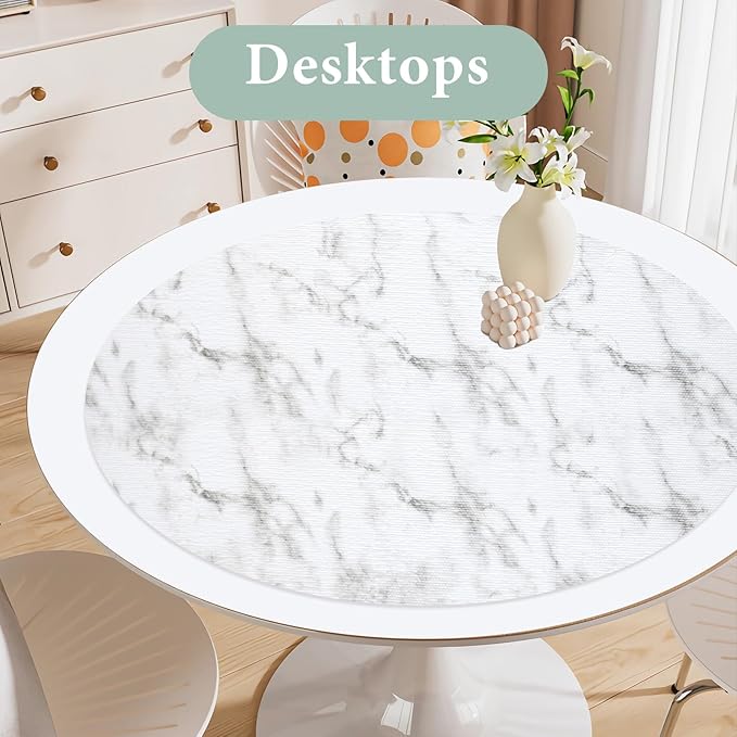 Drawer and Shelf Liner for Kitchen Cabinet: 17 in X 20 Ft Non Slip Waterproof Shelf Paper Non Adhesive Refrigerator Liners White Marble Easy Liners for Bathroom Cupboard with Knife Tape Measure
