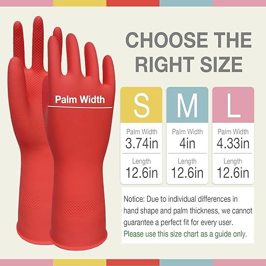 Cleaning Gloves Dishwashing Gloves - 5 Pairs Kitchen Dish Gloves Colorful Rubber Reusable for Household Washing Dishes Cleaning Gardening, Non-Slip for Women Men Small