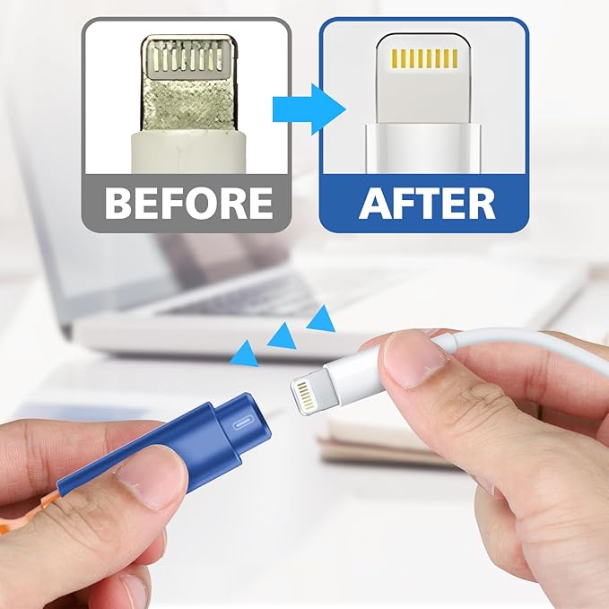 iPhone Cleaning Kit for Charging Port Cleaner, Multi-Tool iPhone Cleaner Repair Lightning Cables, Phone Cleaning Kit for iPhone,i Pad,Connectors, Speaker, Airpod Cleaner Kit, Dark Blue