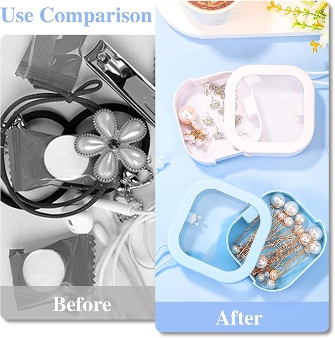 2pcs Hair Tie Organizer,Portable Travel Qtip Holder,Bathroom Storage Organizer Qtip Dispenser Cotton Swabs Dispenser Kids Hair Accessory Box with Lid for Bathroom,Desktop Organizer(2PCS,Purple)