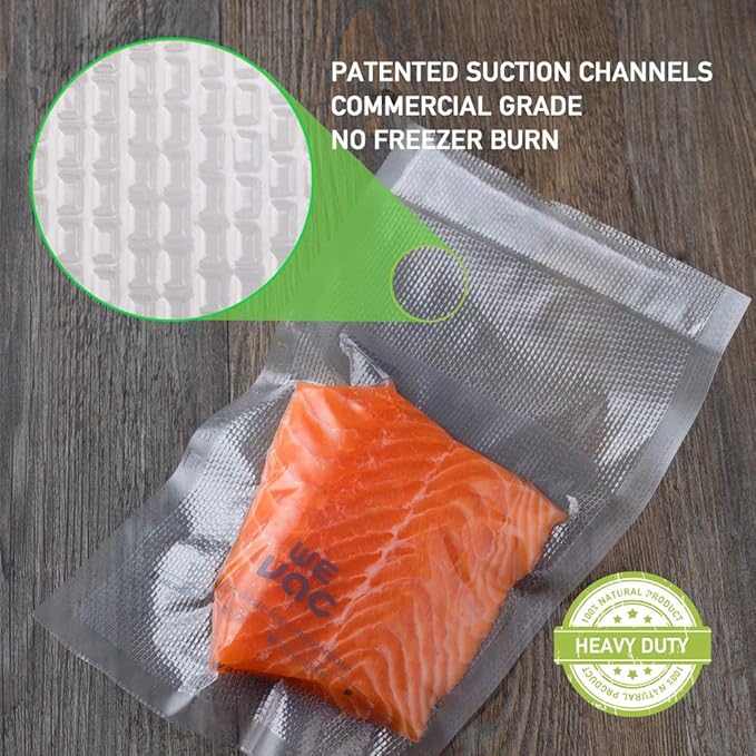 Wevac 6” x 10” 200 Count Food Vacuum Sealer Bags Keeper, PreCut Pint, Ideal for Food Saver, BPA Free, Commercial Grade, Great for storage, meal prep and Sous Vide (Pack of 2)