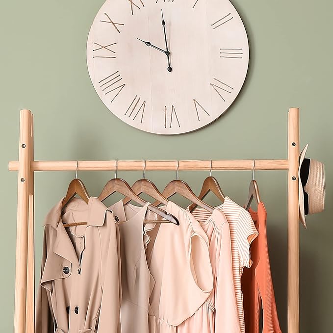 HOUSE DAY Bulk Wooden Hangers 150 Pack, Heavy Duty Wood Coat Hangers for Closet, Smooth Finish Woode Suit Hanger with Non Slip Pants Bar, Sturdy Wood Clothes Hanger for Shirts, Walnut