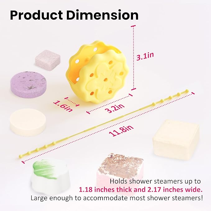 Blue Silicone Shower Steamer Tray/Holder/Hanger, Hangable&Durable Shower Steamer Holder, Long Lasting Bath Bombs Container, Aromatherapy Diffuser Containers, Bathroom Accessory for Bathroom Decor