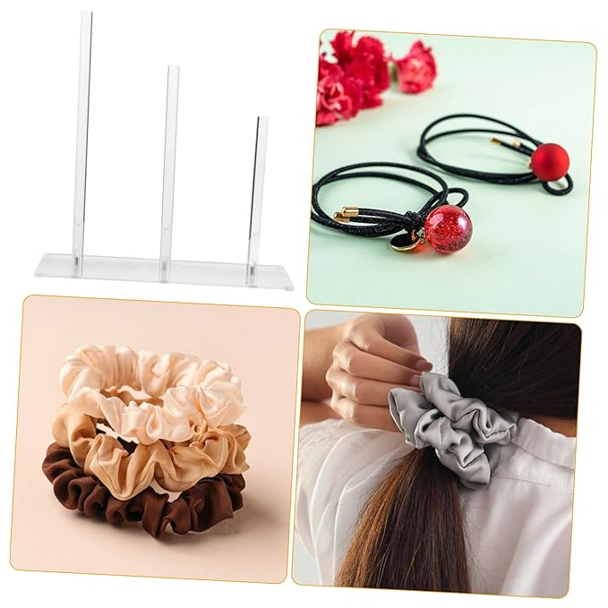 Hair Tie Storage Rack Acrylic Hair Accessories Organizer Scrunchie Display Stand Scrunchie Holder Hairband Organizer for Girls