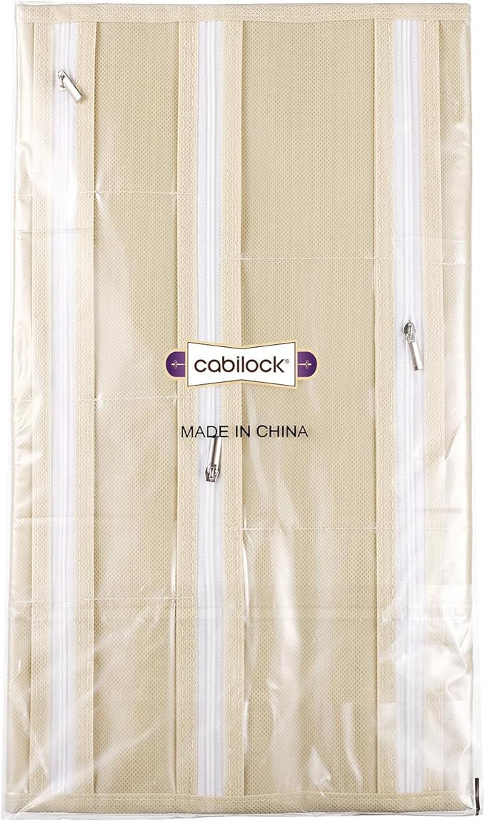 Cabilock Hanging Jewelry Organizer Wall Holder: Double Sided Zipper Earring storage Pocket with 66 Pockets Wall Closet Necklace Hanger for Earrings Bracelet Watch Ring