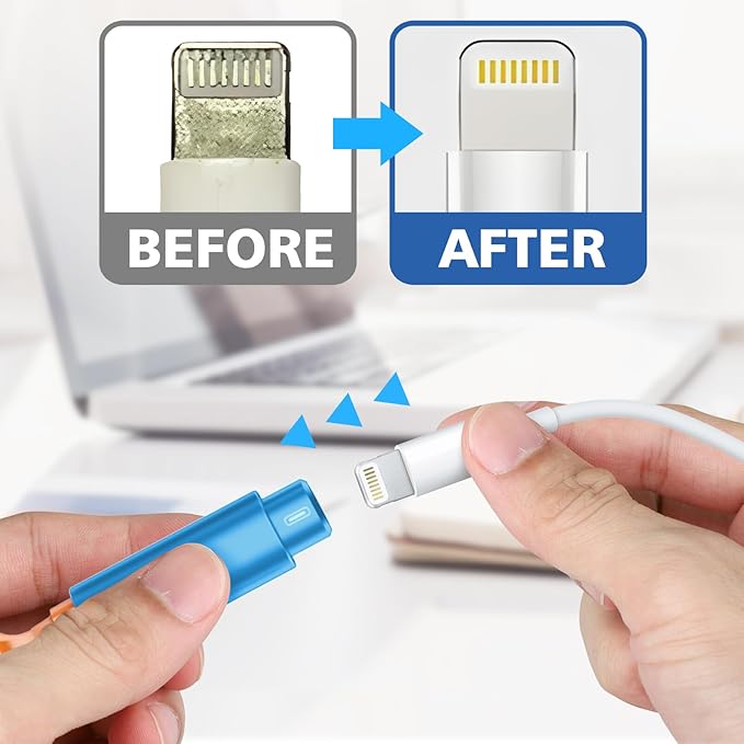 iPhone Cleaning Kit for Charging Port Cleaner, Multi-Tool iPhone Cleaner Repair Lightning Cables, Phone Cleaning Kit for iPhone, iPad, Connectors, Speaker, Airpod Cleaner Kit, Light Blue