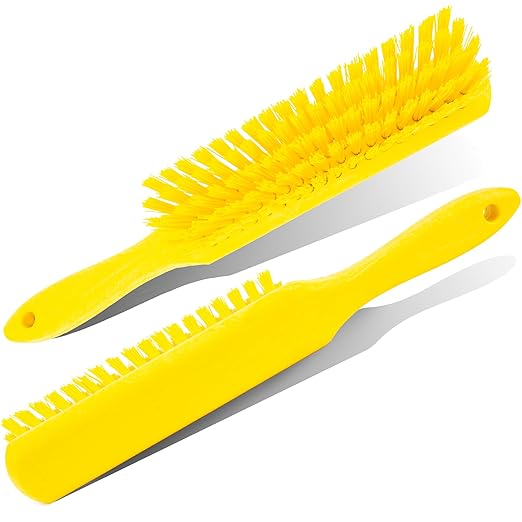 SPARTA Handheld Soft Counter Brush 8 Inch Bristle Span, Multi-Use Dust Brush with 5 Inch Handle for Tables, Countertops, and Delicate Surfaces, Polyester, Yellow