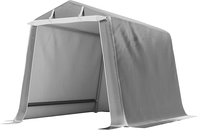 Shintenchi 6x6ft Outdoor Portable Storage Shelter Shed,Storage Shed with Roll-up Zipper Door,Heavy Duty UV Resistant and Waterproof Tarp,Storage Carport for Motorcycle,Bike,Garden Tools