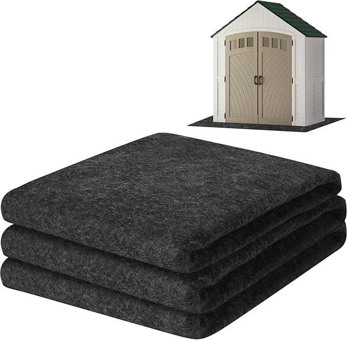 ToLanbbt Outdoor Storage Shed Floor Mat, 8.2 x 6 FT Waterproof Carport Mat, Washable Furniture Pad with Non Slip Backing for Dust, Oil, Protection, Storage Shed Not Included